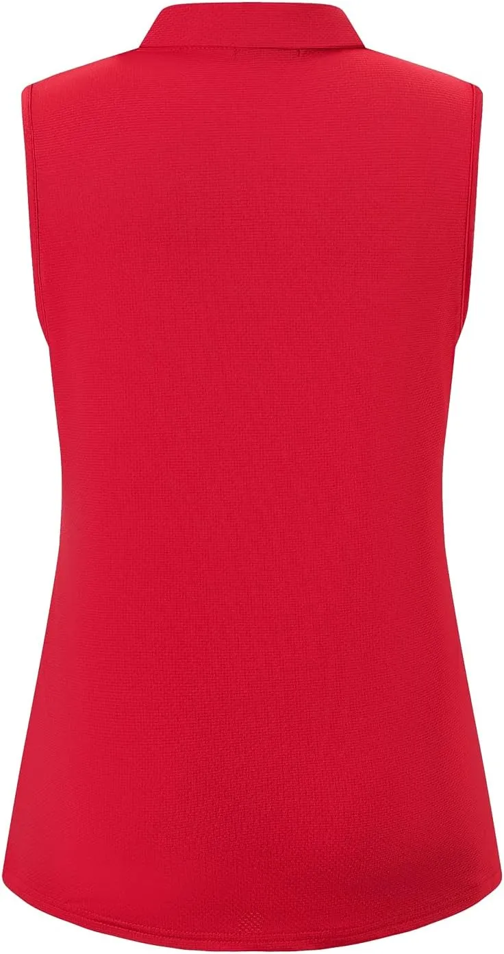 Womens Sleeveless Golf Polo Shirts Lightweight Tennis Sport Tops