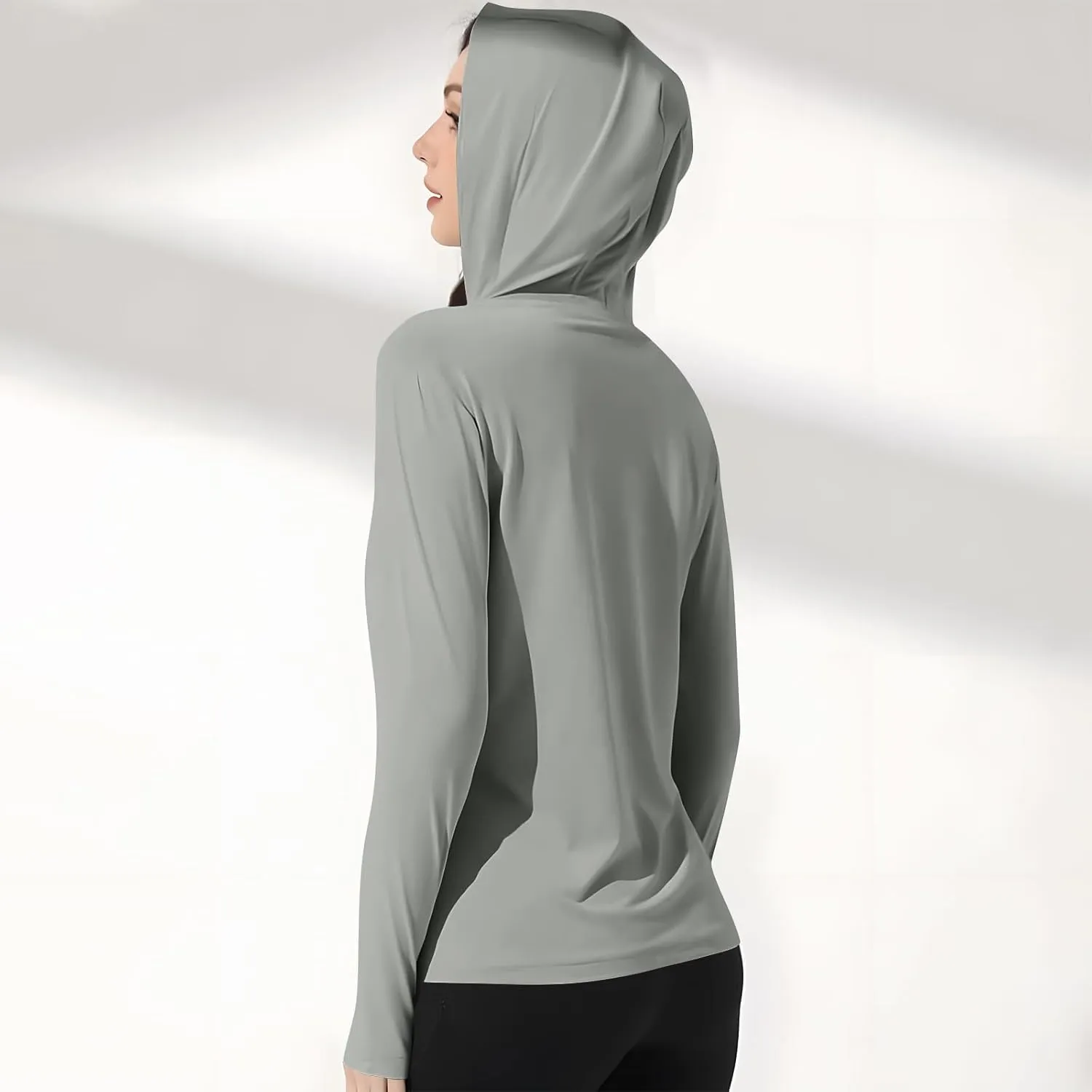 Womens UPF 50  Sun Protection Jacket Lightweight Zip Hooded Long Sleeve Fishing Hiking Shirts SPF UV Cooling Hoodies