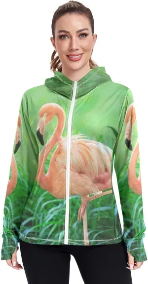 Women's UPF 50  Sun Protection UV Jacket - Zip Up Hoodie Long Sleeve Hiking Fishing Shirt with Pockets Thumb Hole