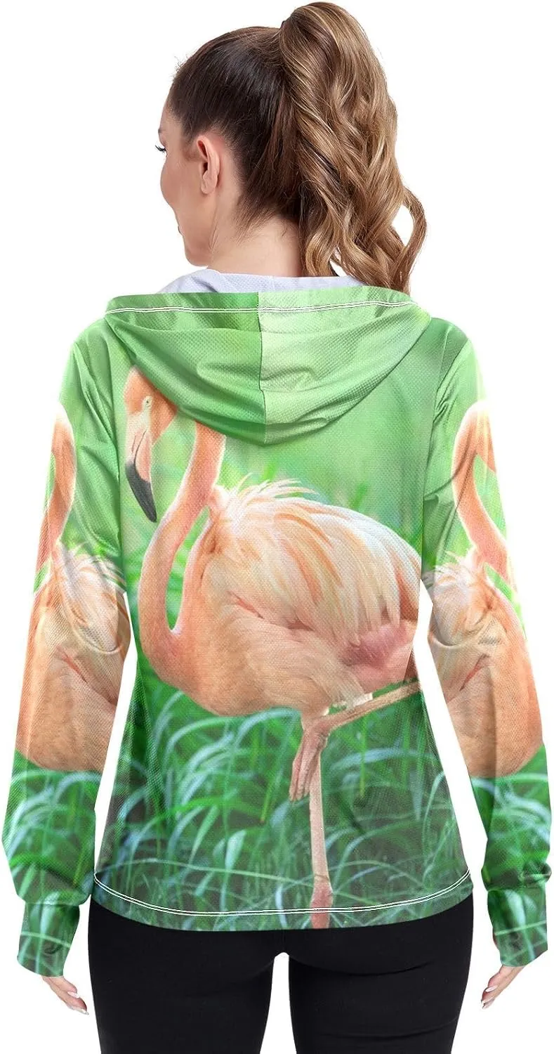 Women's UPF 50  Sun Protection UV Jacket - Zip Up Hoodie Long Sleeve Hiking Fishing Shirt with Pockets Thumb Hole
