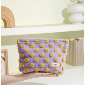 Women's Waffle Plush Portable Storage Good-looking Wash Cosmetic Bags