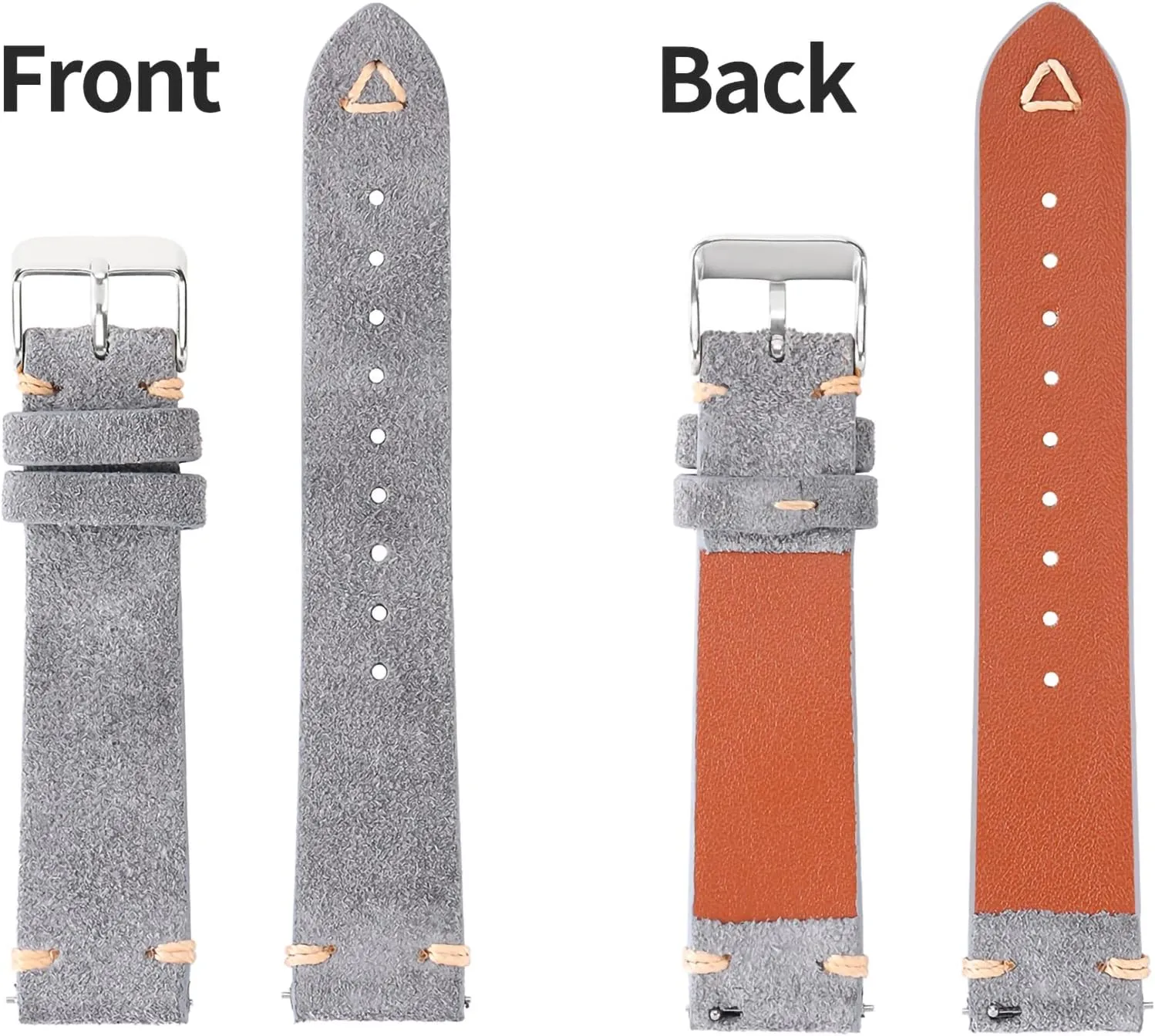WOUKUP Quick Release Suede Leather Watch Bands Vintage Watchband for Men Watch Strap 18mm 19mm 20mm 21mm 22mm 24mm