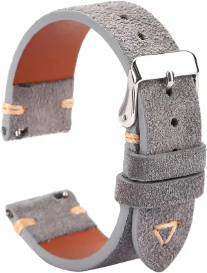 WOUKUP Quick Release Suede Leather Watch Bands Vintage Watchband for Men Watch Strap 18mm 19mm 20mm 21mm 22mm 24mm