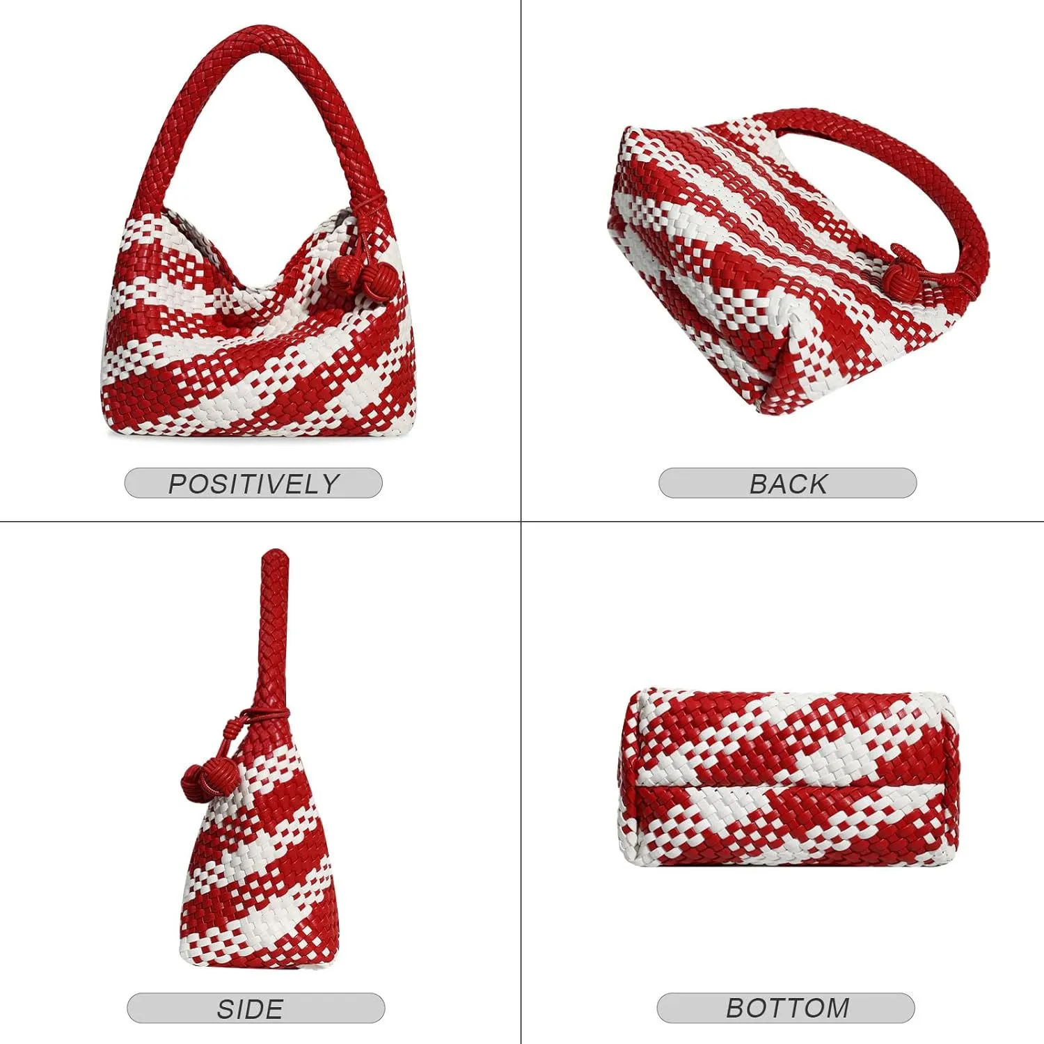 Woven Bag Purses for Women Vegan Leather Tote Bag Braided Shoulder Bag Hobo Underarm Bags