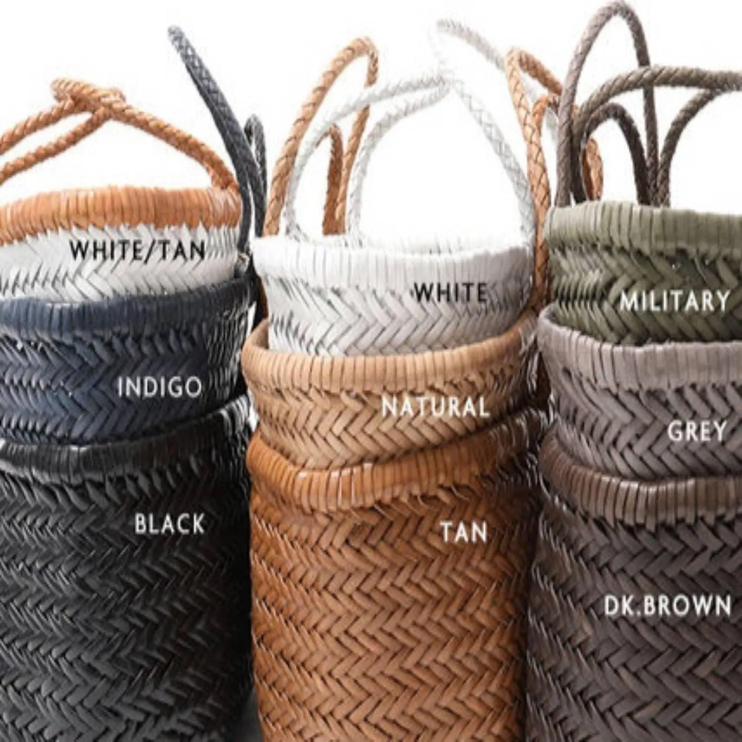 Woven Leather Tote Bag size BIG Triple Jump-B TJB YOCO (Y9988TJB)