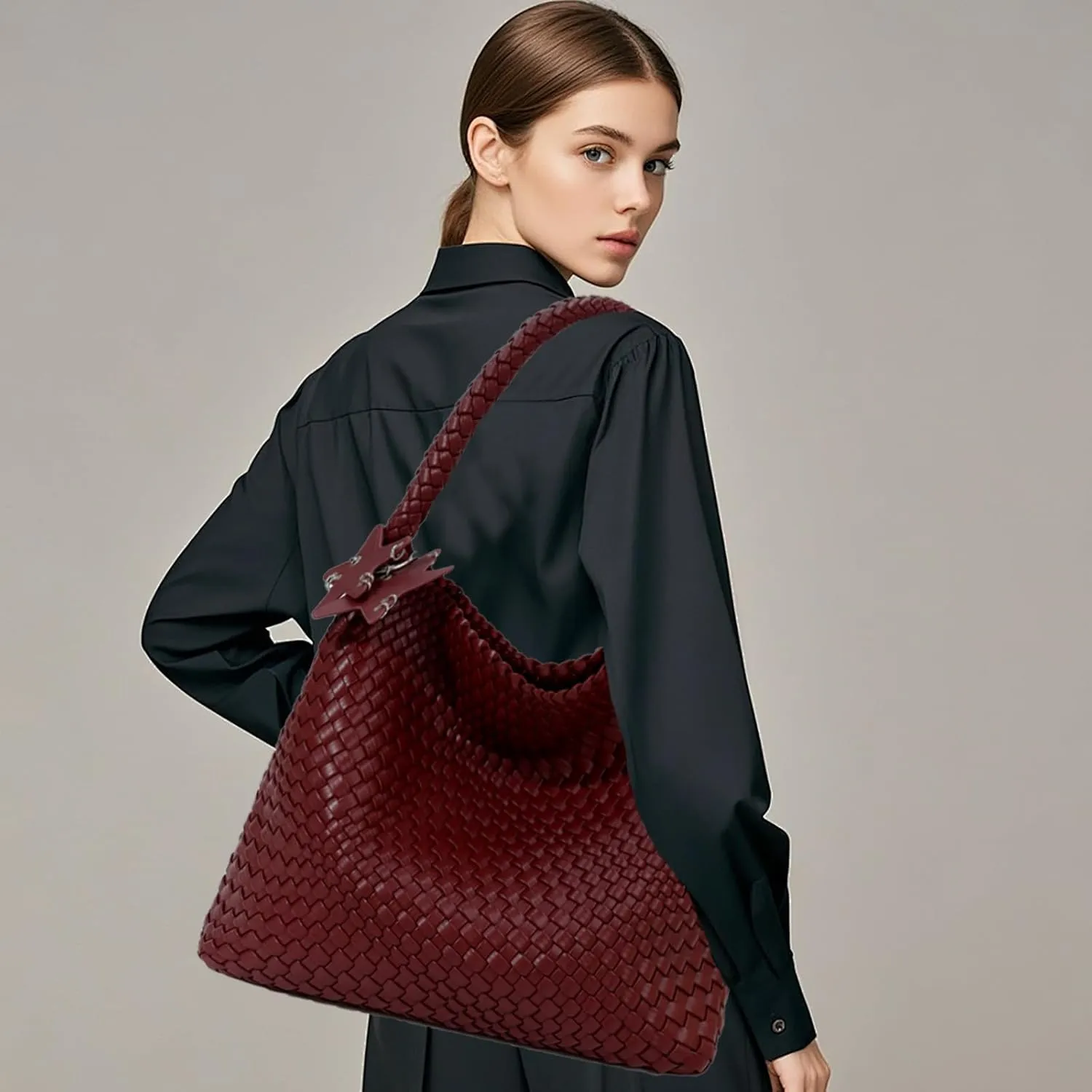 Woven Tote Bag for Women, Shoulder Handbags, Beach Hobo, Handwoven Satchel Underarm Bag, Top-Handle Bag With Purses