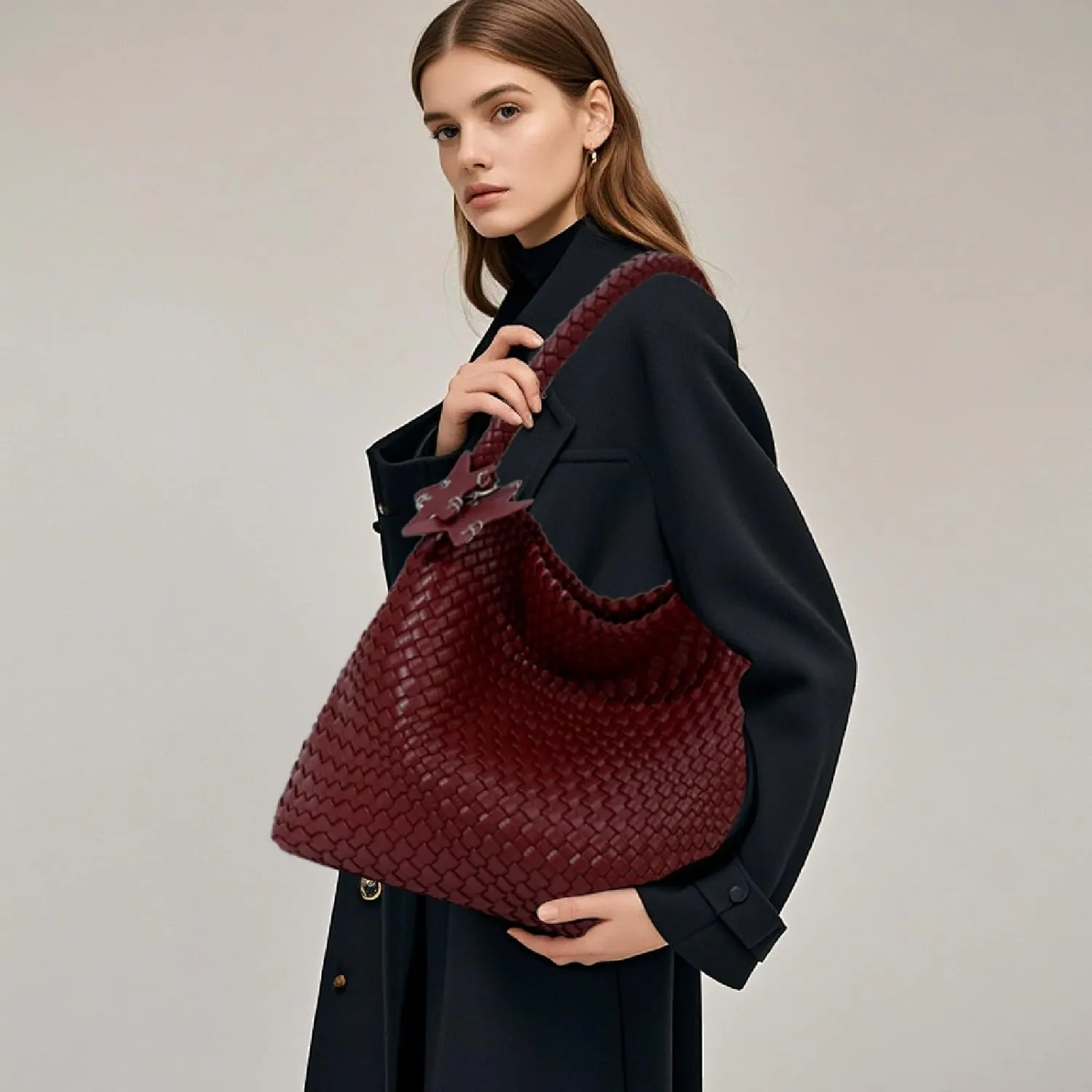 Woven Tote Bag for Women, Shoulder Handbags, Beach Hobo, Handwoven Satchel Underarm Bag, Top-Handle Bag With Purses
