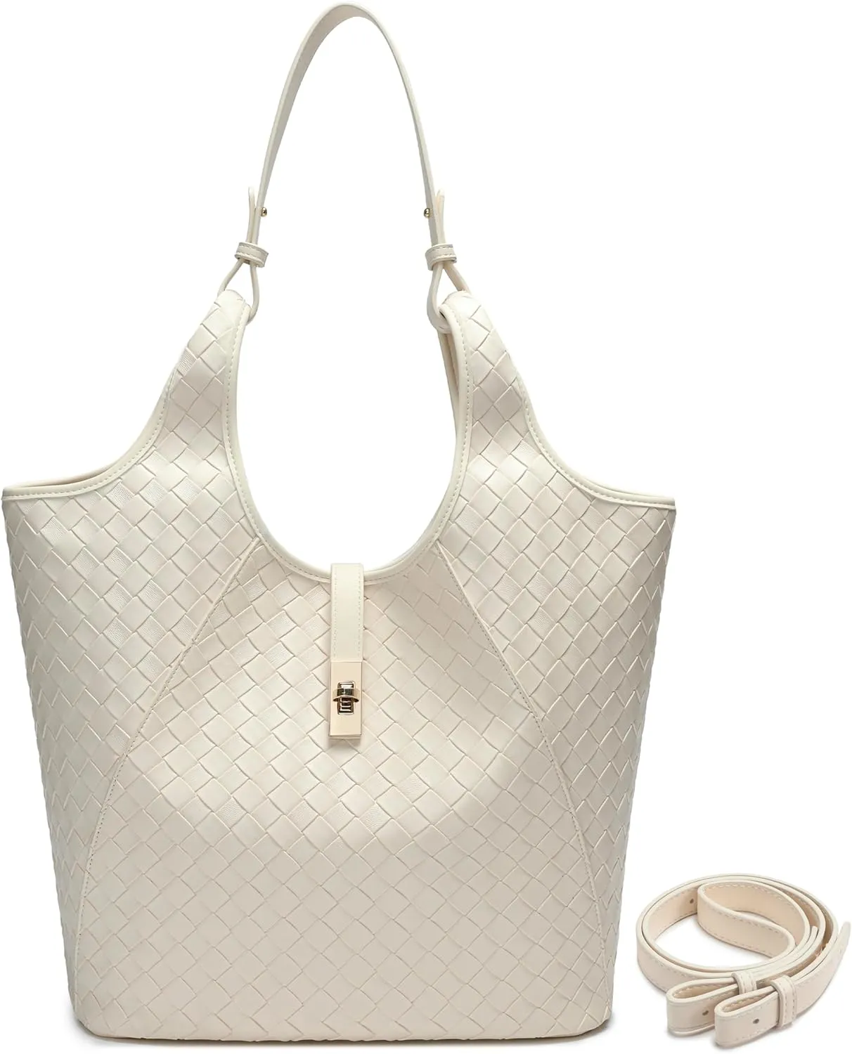 Woven Tote Bag for Women Vegan Leather Shoulder Purses Large Summer Beach Hangbags