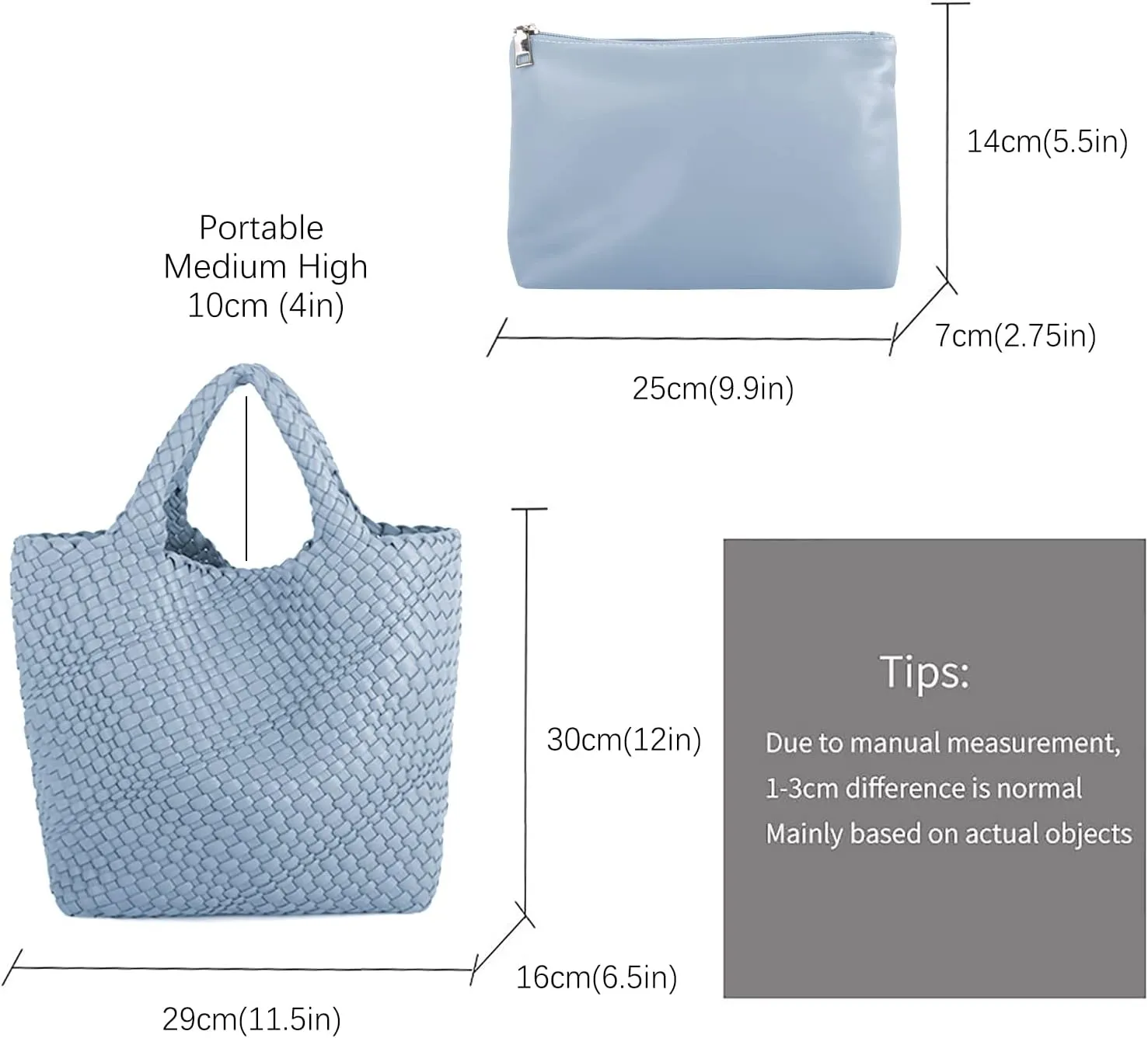 Woven Vegan Leather Handmade Tote for Women - Summer Beach Travel Hand Bag, Purse, Satchel Handbag