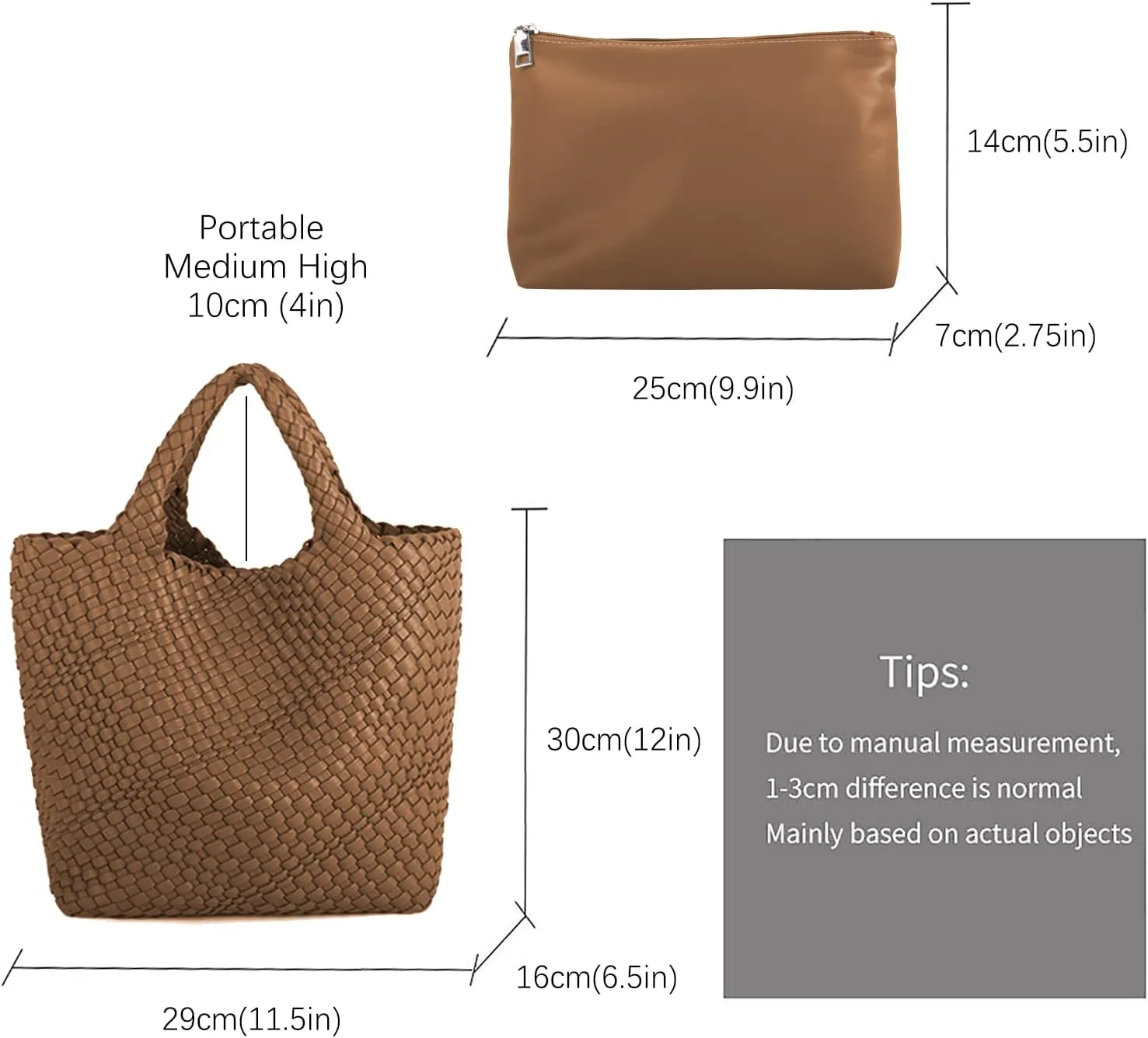 Woven Vegan Leather Handmade Tote for Women - Summer Beach Travel Hand Bag, Purse, Satchel Handbag