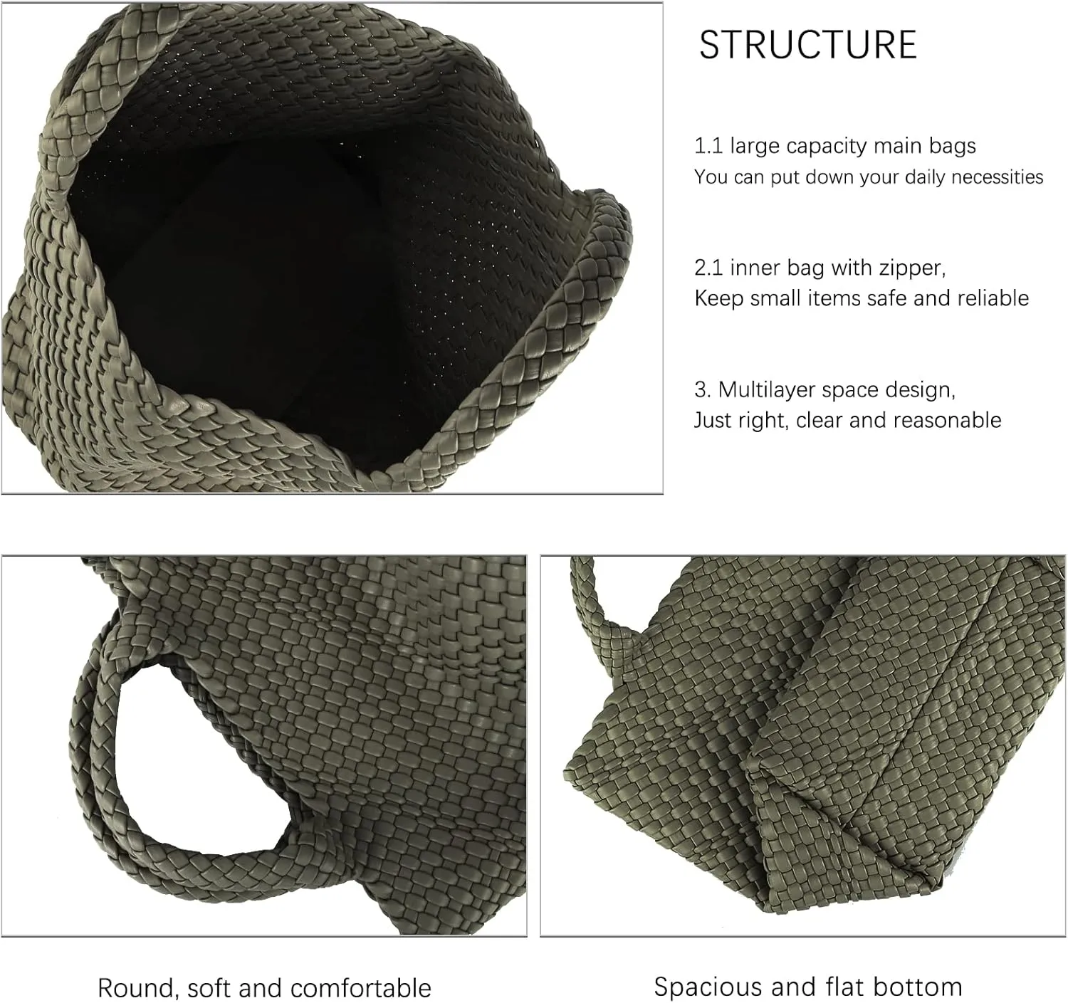 Woven Vegan Leather Handmade Tote for Women - Summer Beach Travel Hand Bag, Purse, Satchel Handbag