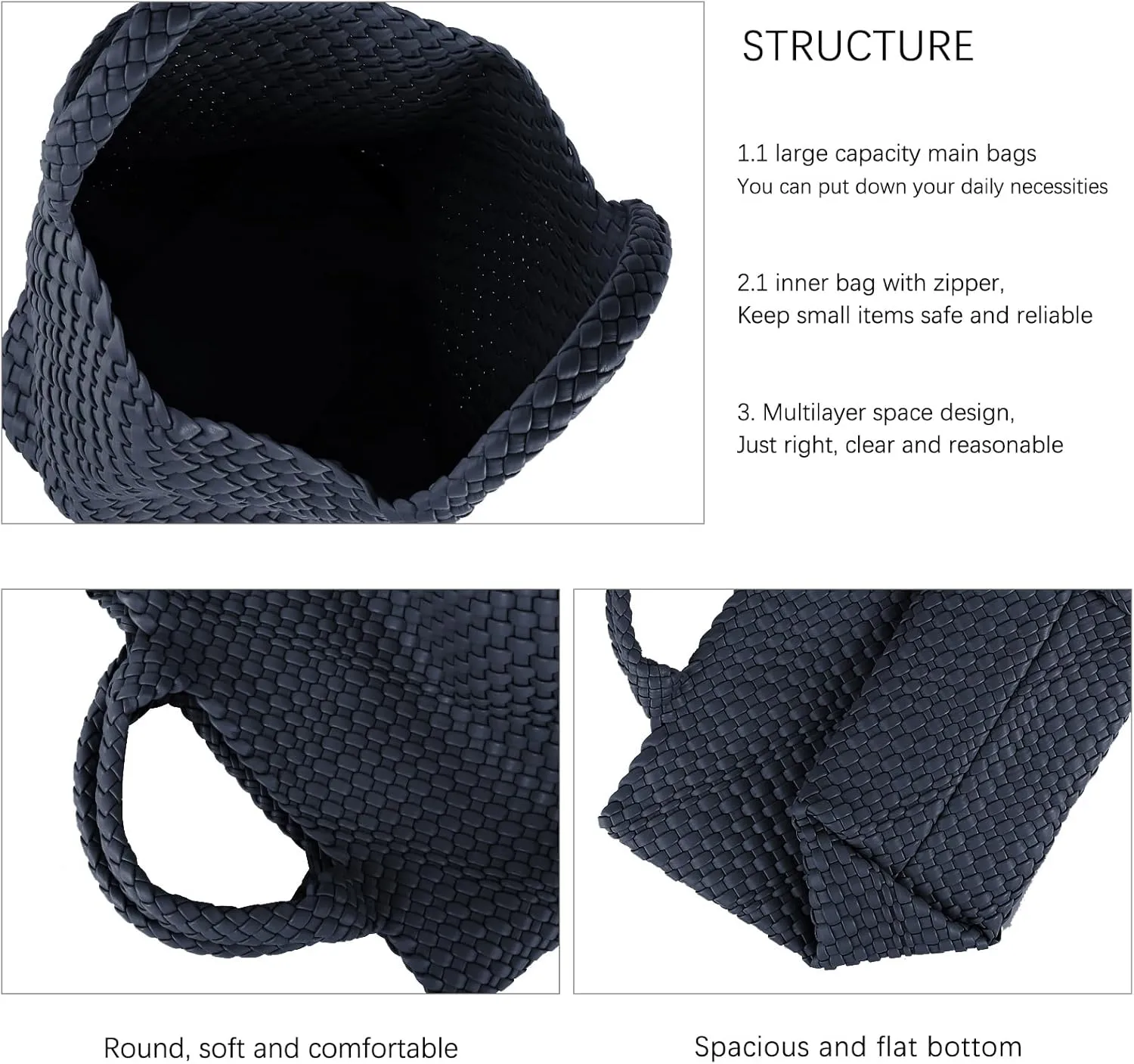 Woven Vegan Leather Handmade Tote for Women - Summer Beach Travel Hand Bag, Purse, Satchel Handbag