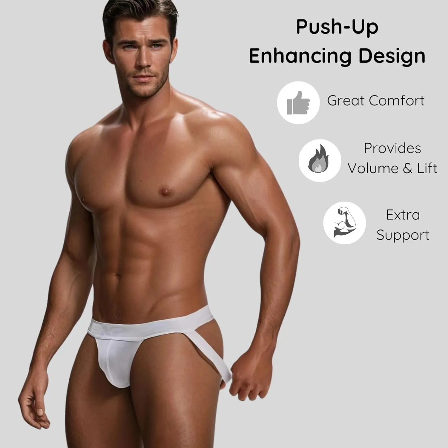 X2 Men's Jockstrap Underwear – Athletic Supporter with Push-Up Pouch – Soft Stretchy Nylon – Colombian Design