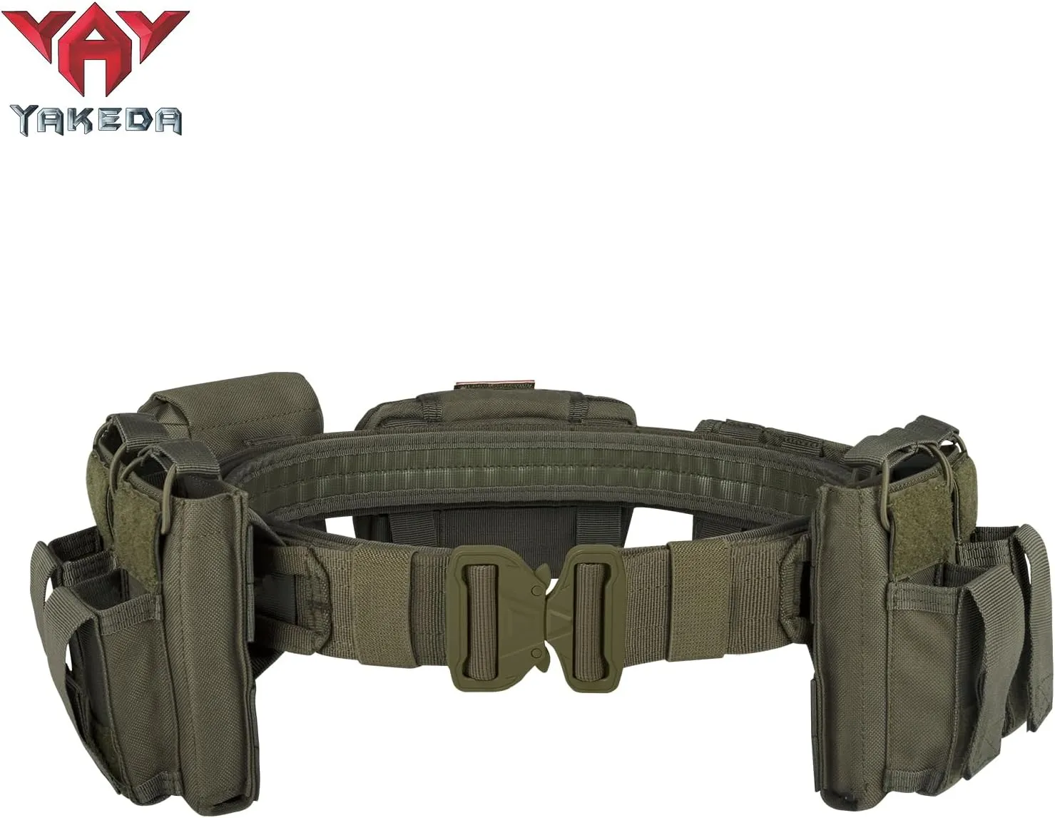 YAKEDA Tactical Battle Belts for Men- Quick Release Trigger Airsoft Belt Heavy Duty Belts with Pouches 7 PCS