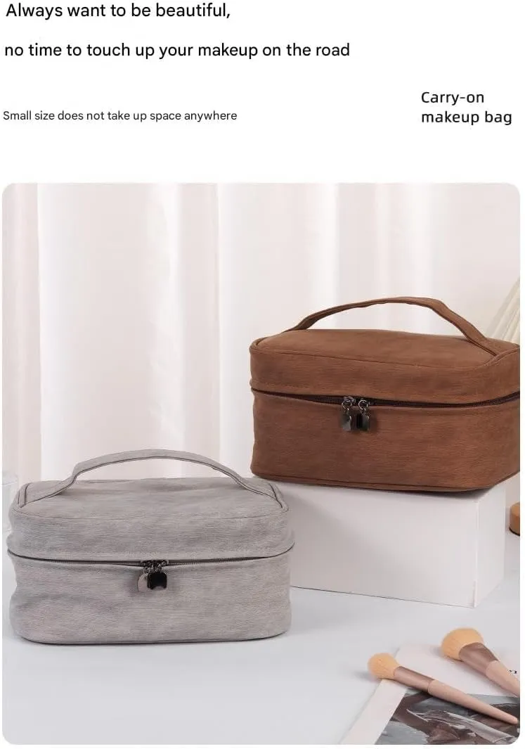 Yangba pattern cosmetic bag large capacity two in one high value cosmetic storage bag box wholesale(Gray)