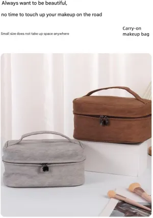 Yangba pattern cosmetic bag large capacity two in one high value cosmetic storage bag box wholesale(Gray)