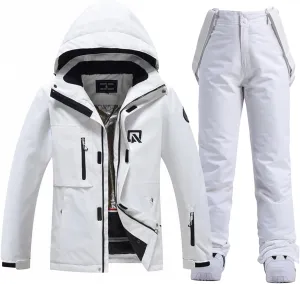 YEEFINE Women&Men's Ski Suit Two Pieces Snowsuits Waterproof Snowboard Winter Outdoor Ski Jacket and Pants