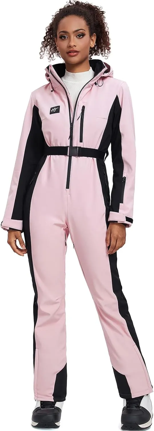 YEEFINE Women's Ski Suit One Piece Jumpsuits Snowsuits Waterproof Winter Snow Snowboarding Suits