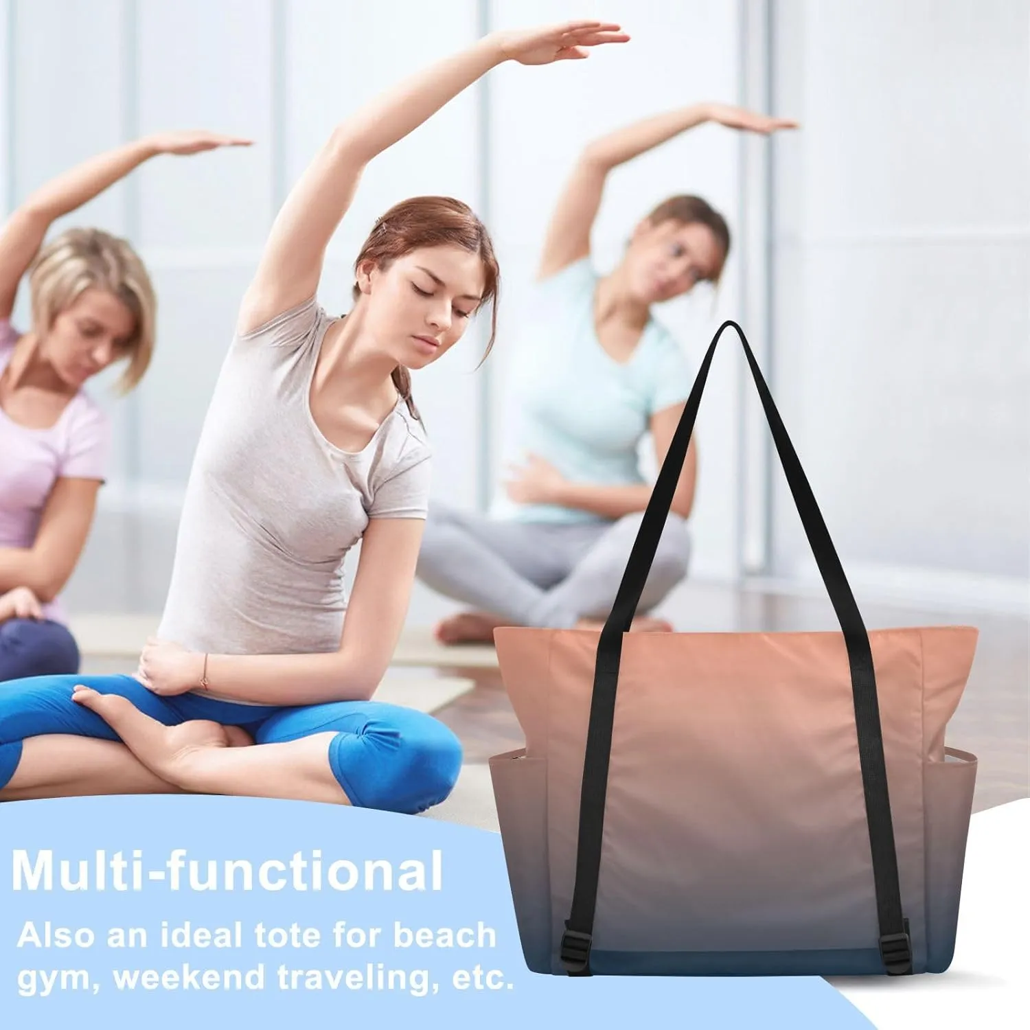 Yoga Mat Bag for Women Adjustable Yoga Bags with Pockets