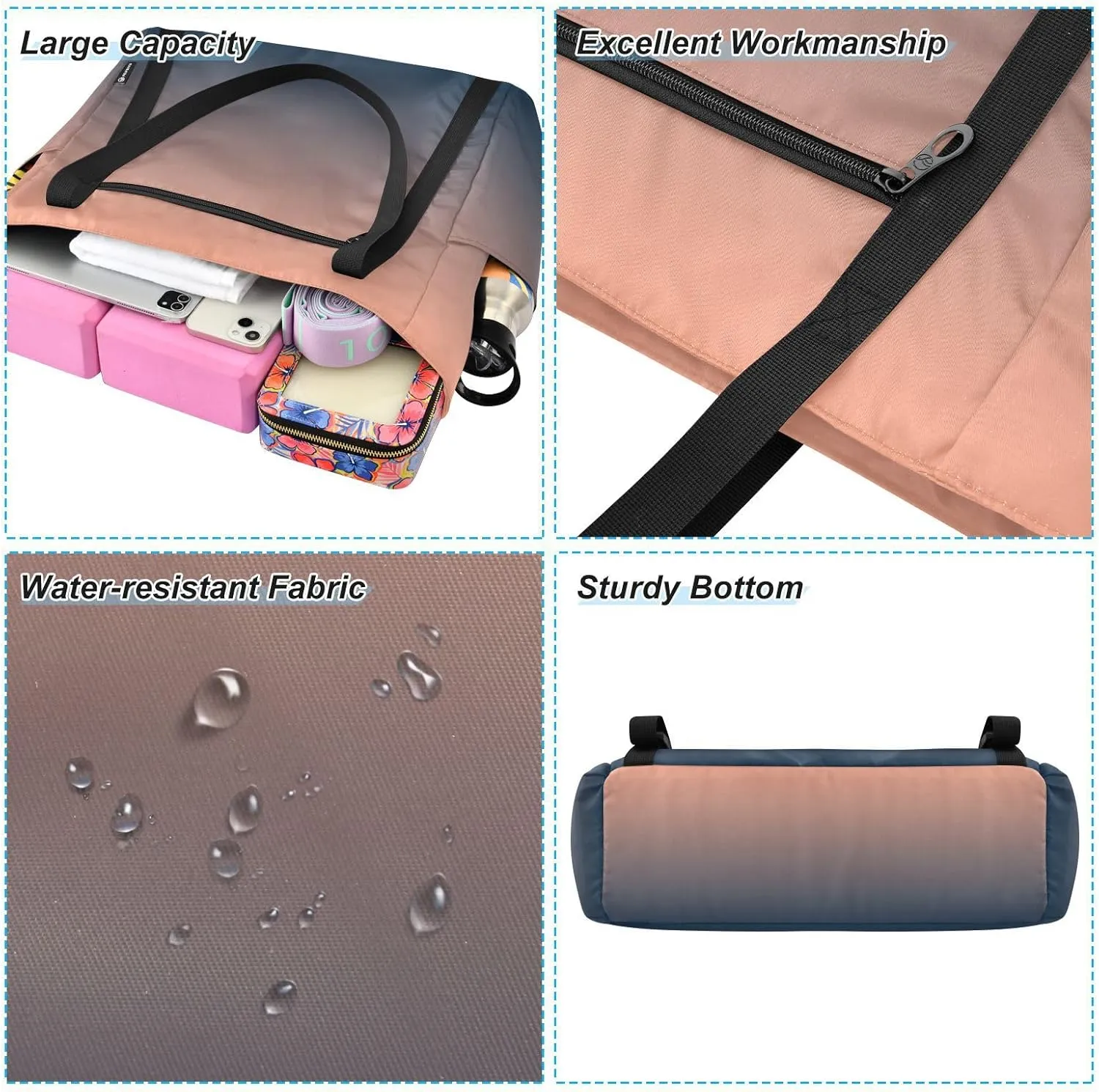 Yoga Mat Bag for Women Adjustable Yoga Bags with Pockets
