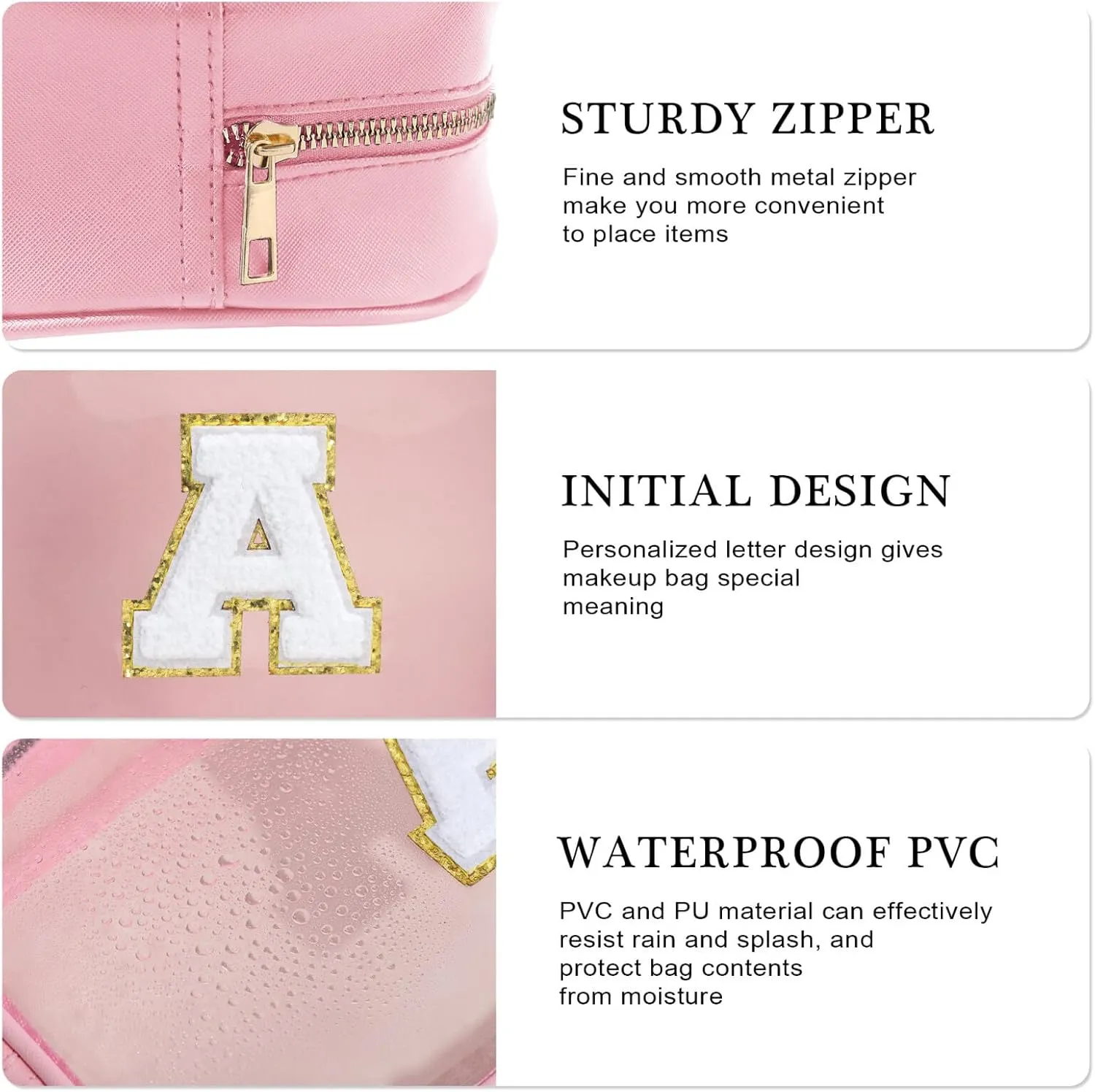 YOOLIFE Graduation Teacher Gifts Travel Toiletry Bag, Clear Makeup Bag Preppy Cosmetic Bags Organizer Travel Essentials Pink Gifts for Girls Teen Girlfriend Kids Birthday Gift Preppy Stuff M