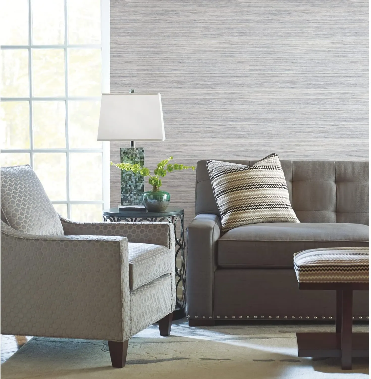 York Wallcoverings PSW1281RL Blue Cattail Weave Peel and Stick Wallpaper