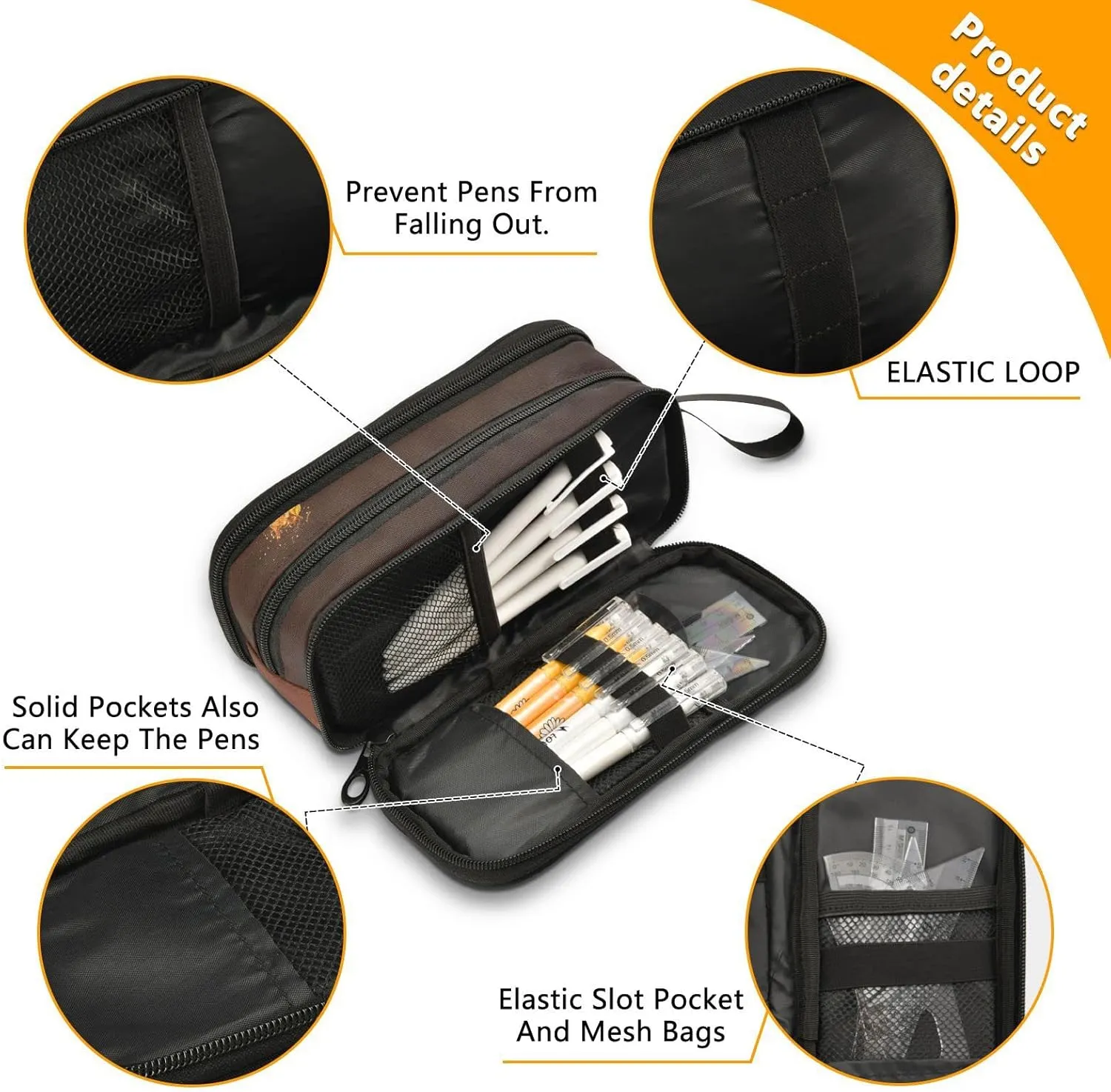 ZAZYXTJ American Football Large Capacity Pencil Case 3 Compartment Pen Pouch Storage Canvas Makeup Bag for School Office Teen Girl Boy Men Women