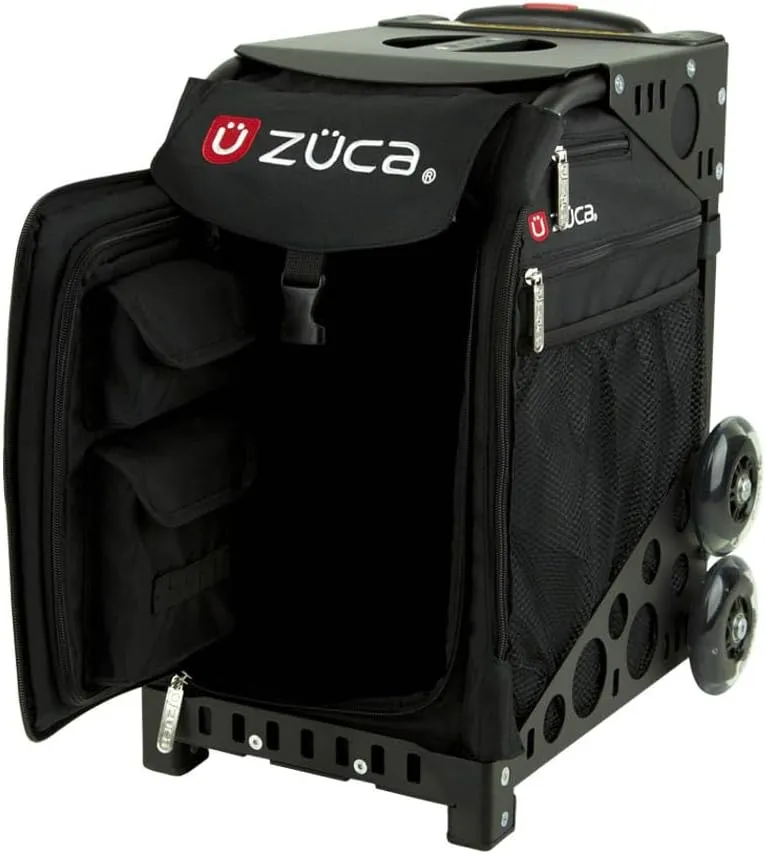 ZÜCA Sport Obsidian Rolling Bag with Green Frame (flashing wheels)