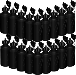 Zubebe 36 Pcs Sport Water Bottles Bulk 21 oz Squeeze Reusable BPA-Free Plastic Water Bottle with Nylon Strap Leak Proof Blank DIY Cup for School Football Team Beach Summer Grad Gift